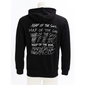 BTS Map of the Soul Tour Hoodie Mens M Black Graphic Logo Big‎ Hit Kpop Official